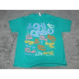 VTG Chicago Shirt Adult Large Graphic Print Crew Neck Short Sleeve